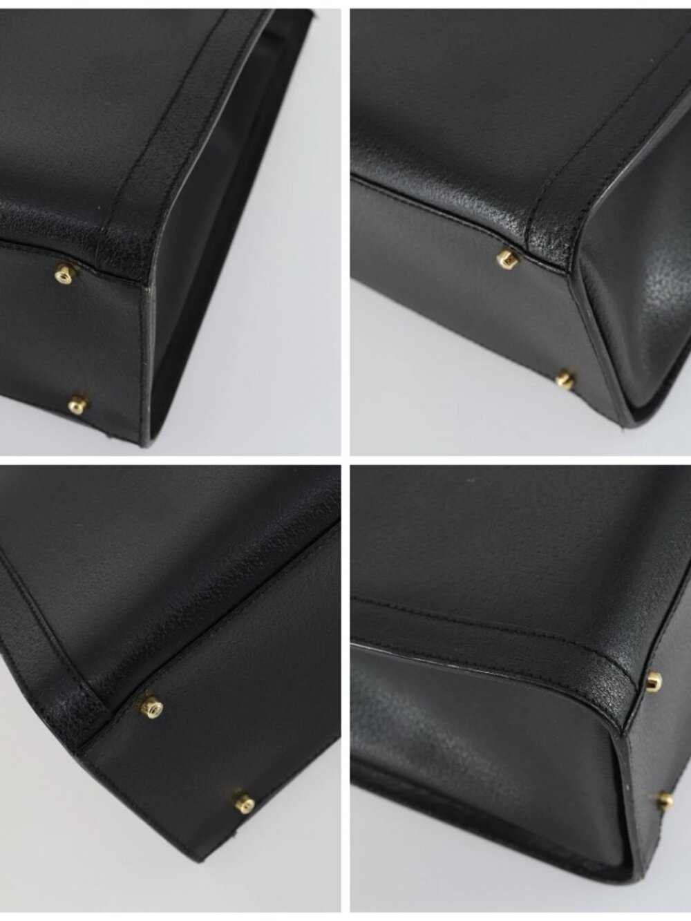 GUCCI Bamboo Hand Bag Leather Black Gold 002 1186 0260 Auth 156902 - Picture 16 of 16